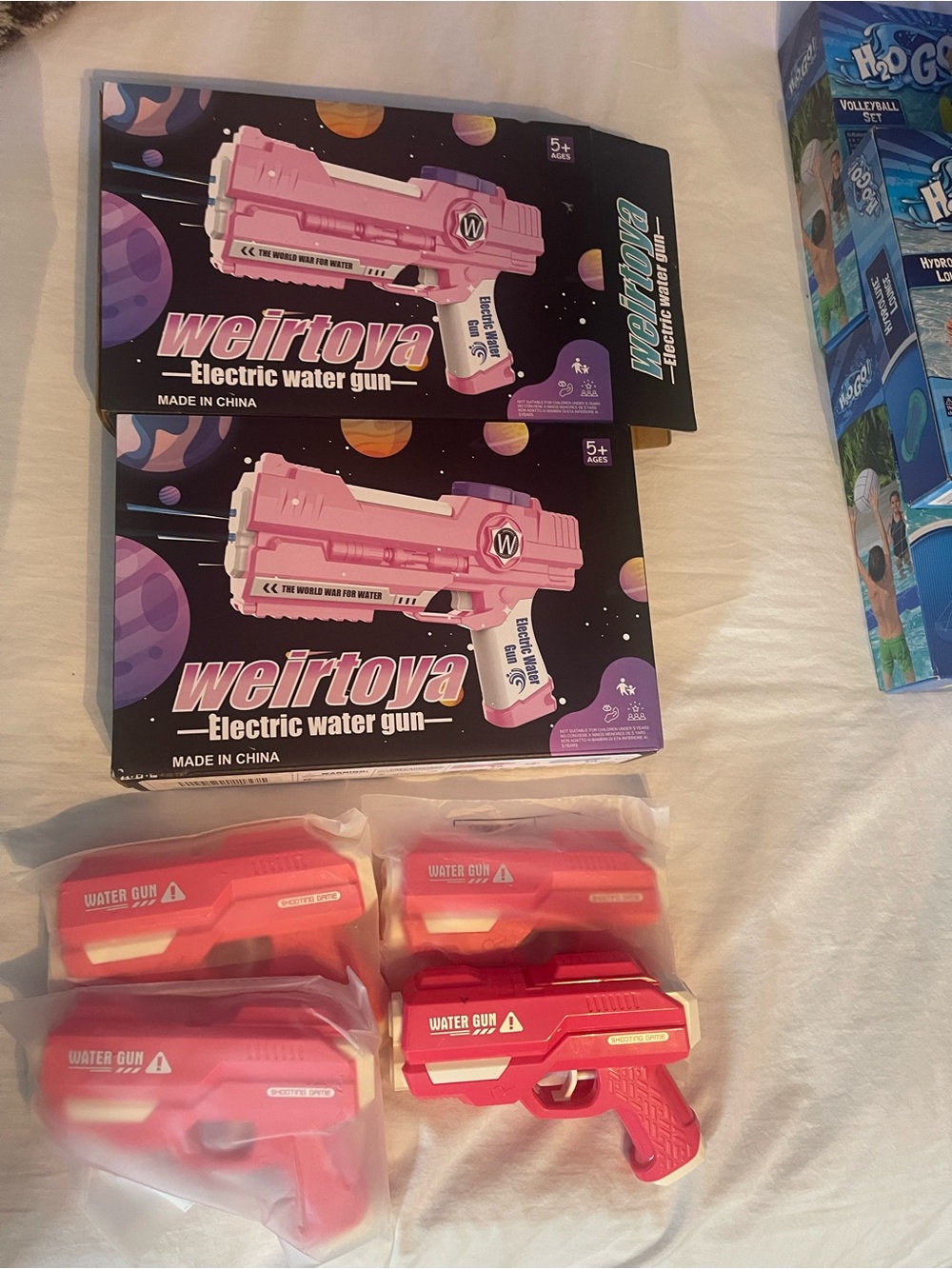 2 Pink double shooter Electric Water Gun w/ 4 double shooter water toy. 6 pk set
